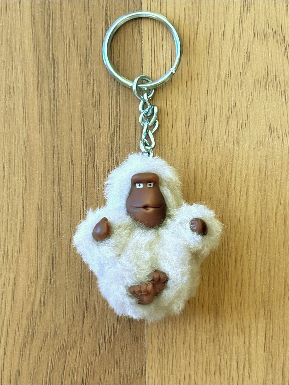 Kipling beige furry monkey gorilla keychain charm Katie